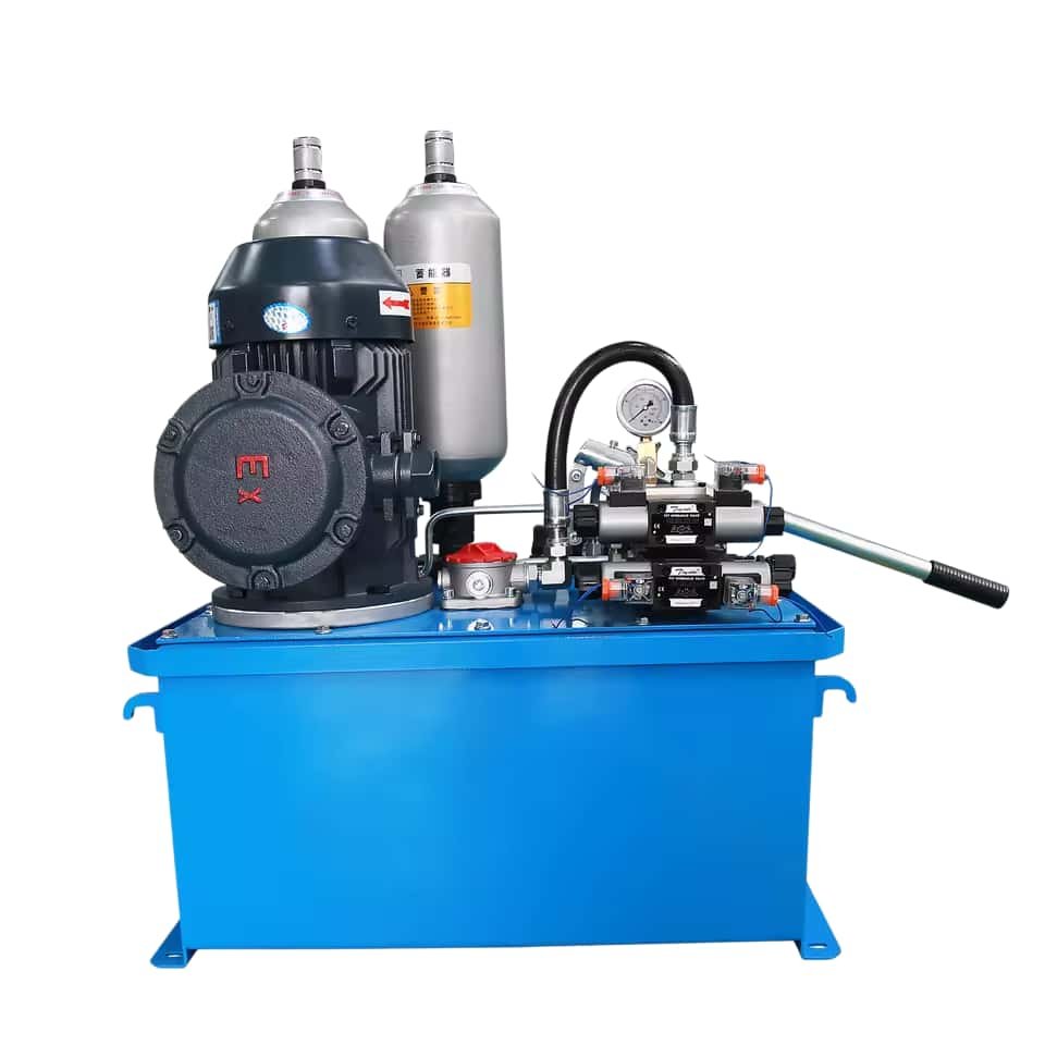 400V Explosion Proof Hydraulic Power Unit with 11kW Motor, Explosion Proof Valve Block, Accumulator and Manual Pump, 200L Oil Tank - Image 2